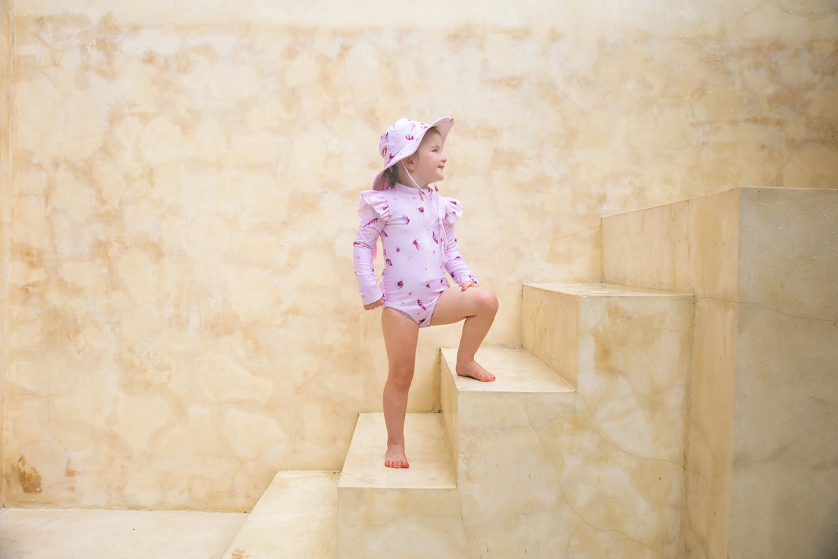 Tales Of The Sun - Long Sleeve Girls Swimsuit | Seashells