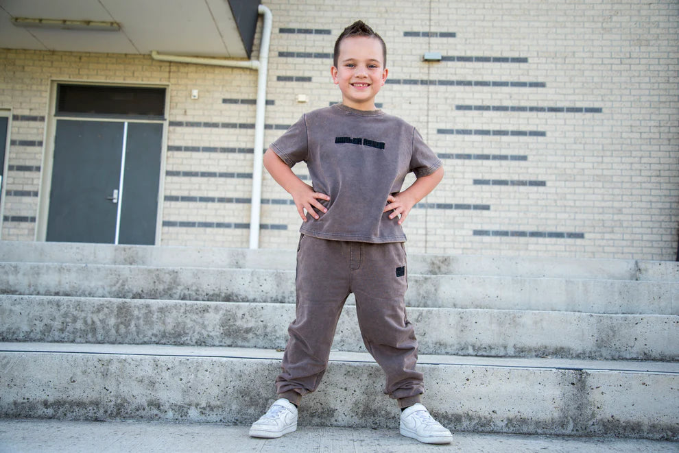 Winter and Raven - Luxe Acid Wash Joggers | Vintage Smoke