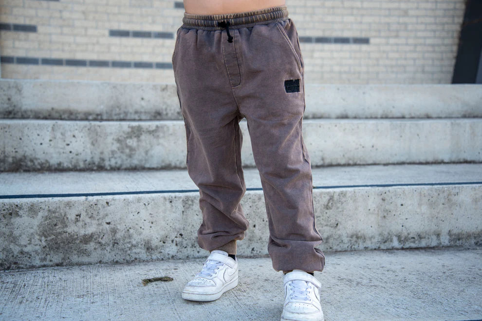 Winter and Raven - Luxe Acid Wash Joggers | Vintage Smoke