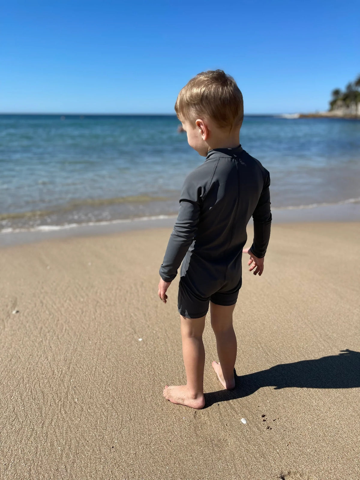 Kicky Swim - One Piece Rashguard Suit | Charcoal
