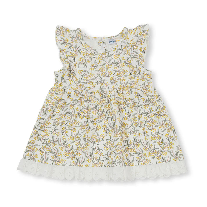 Indigo & Lellow - Eva Ruffle Sleeve Dress | Wattle