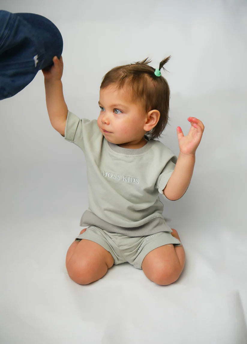 Moss Kids - All Day Tee & Short Set | Moss Grey