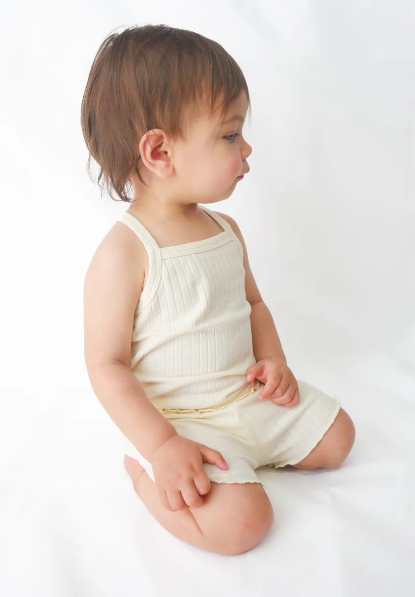Moss Kids - Playroom Singlet & Short Set | Misty Yellow