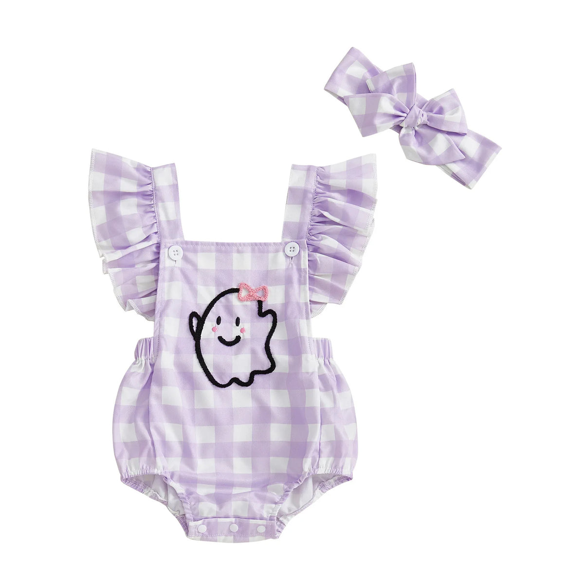 Purple Ghost Romper & Headband
