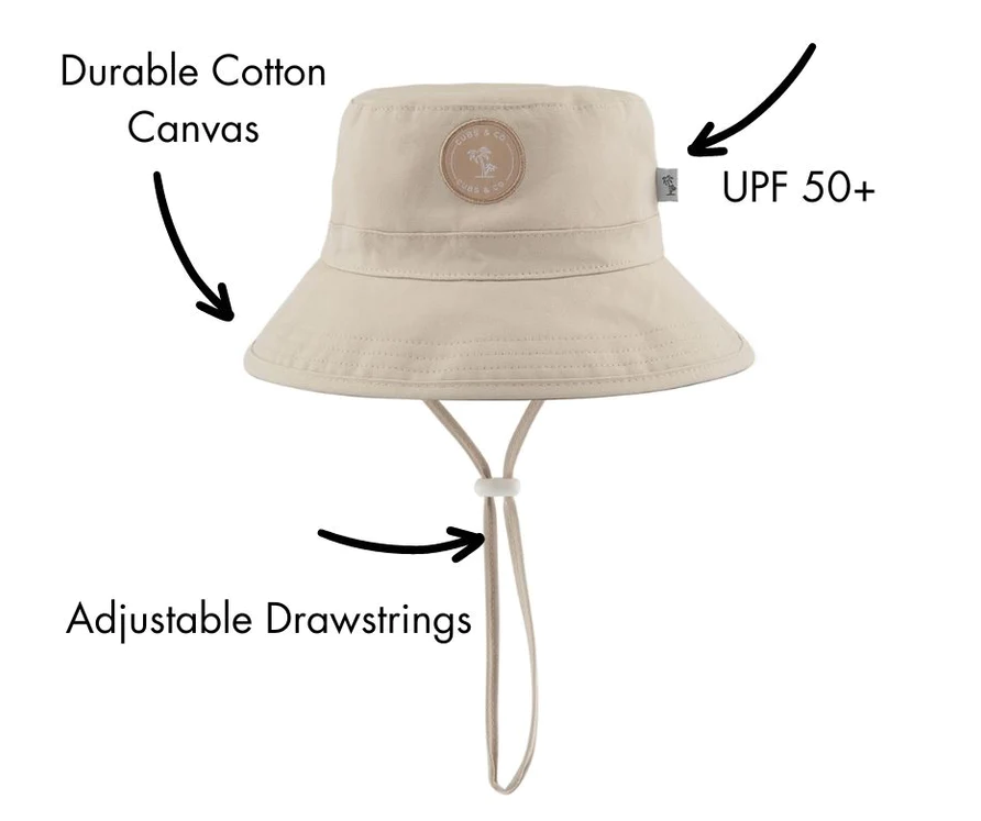 Cubs & Co - Taupe Signature Bucket Hat UPF50+