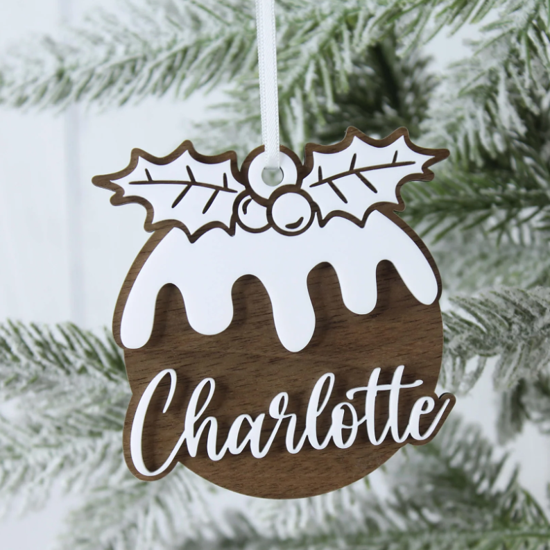 Meridian Etch - Personalised Christmas Pudding Ornament