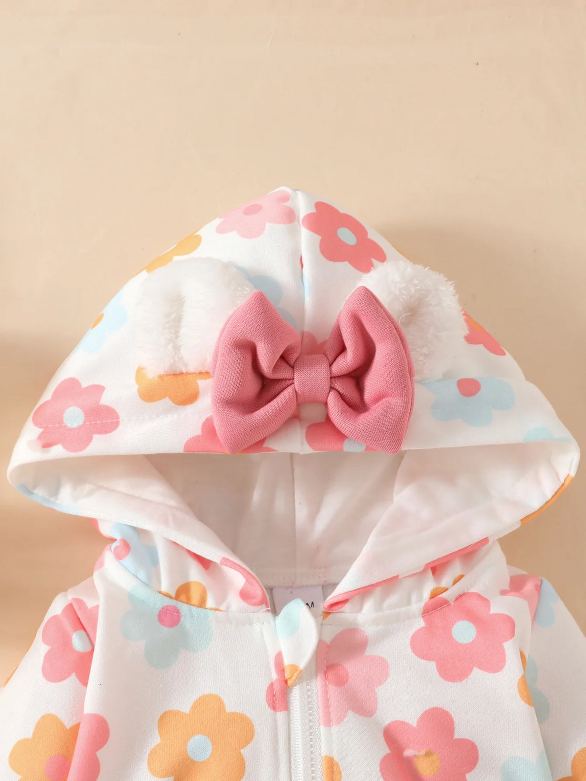 Ear Hooded Zip Floral Romper | 3 Colours