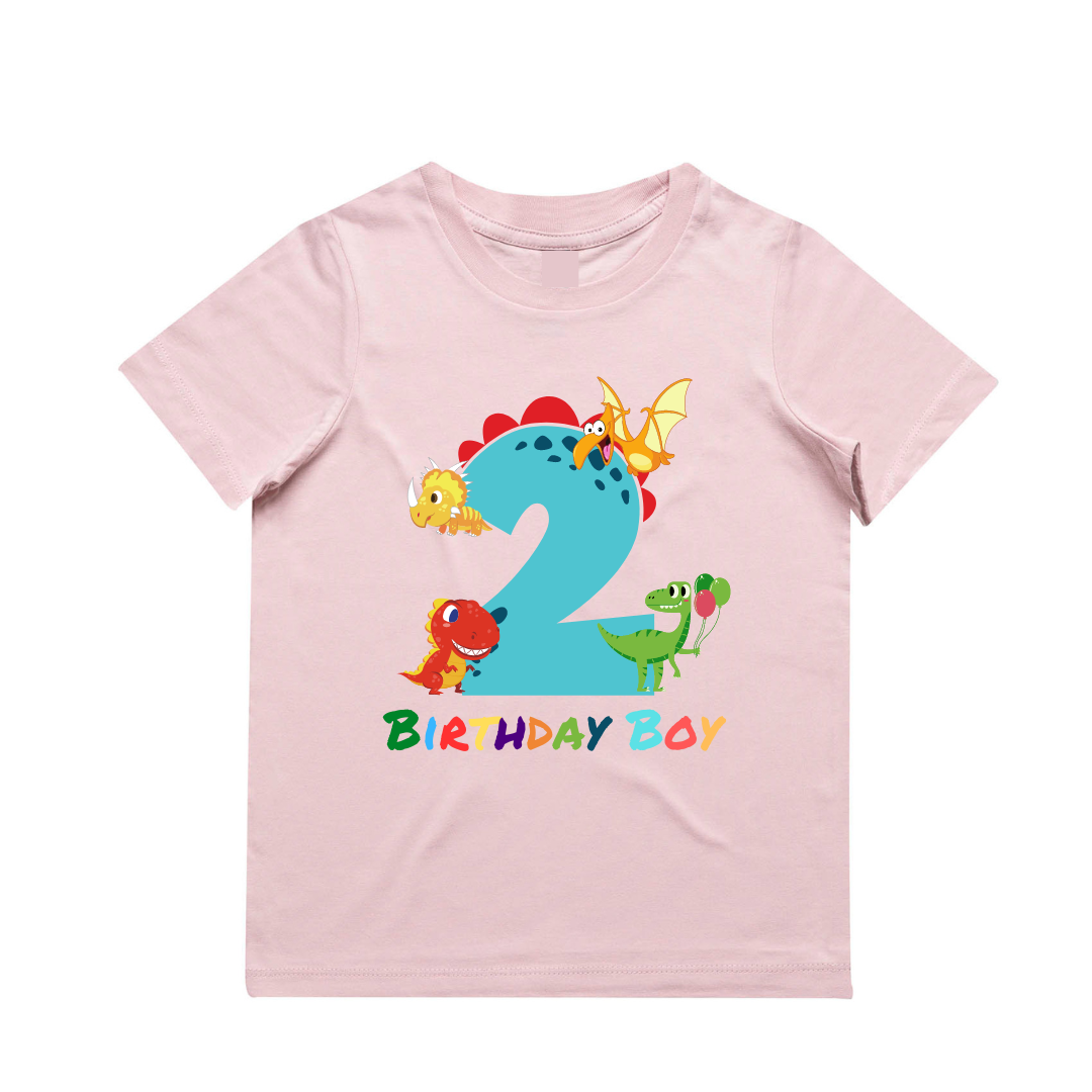 MLW By Design - Personalised Dino Birthday Tee | Various Colours & Ages