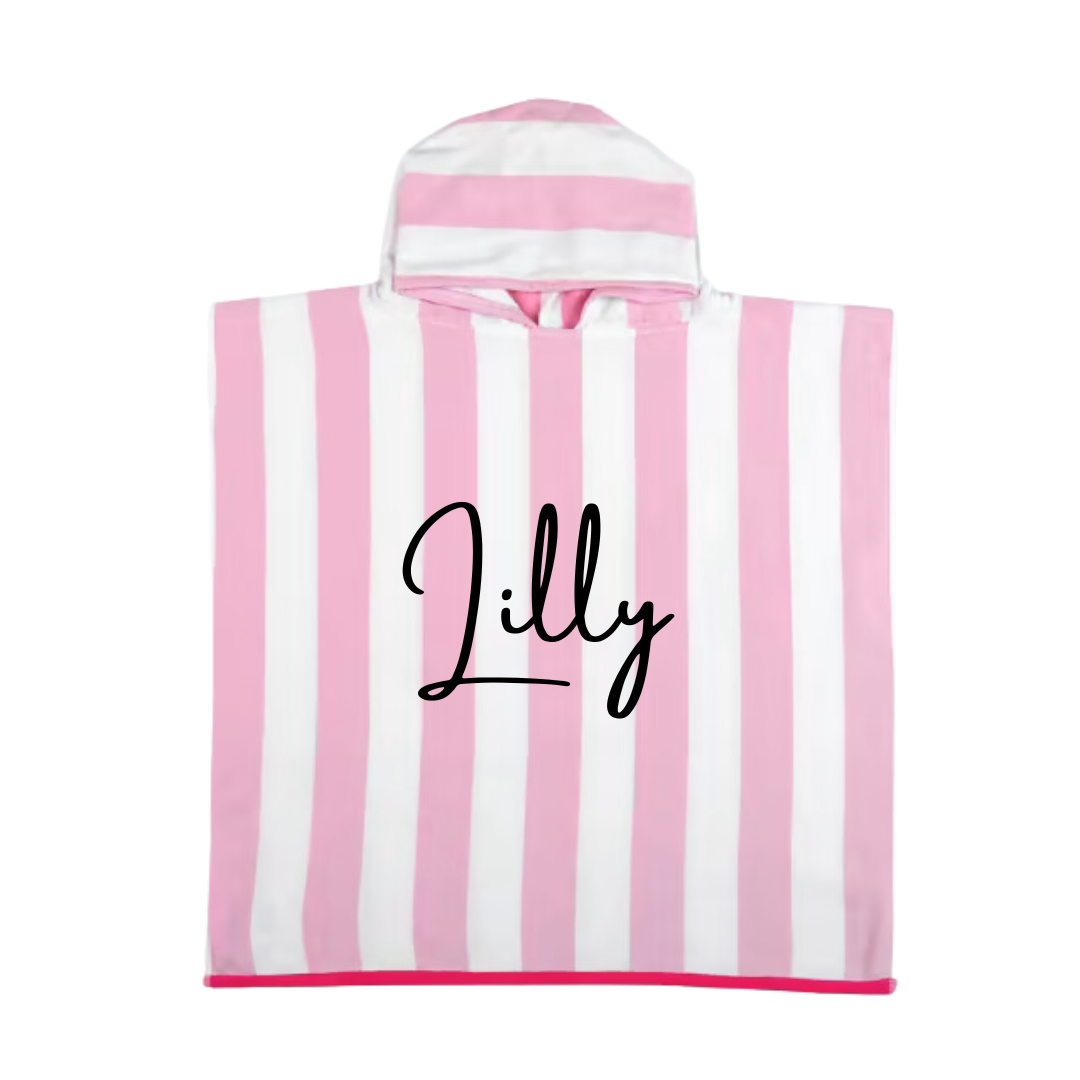 MLW By Design - Personalised Poncho Beach Towel | Pink *LIMITED EDITION*