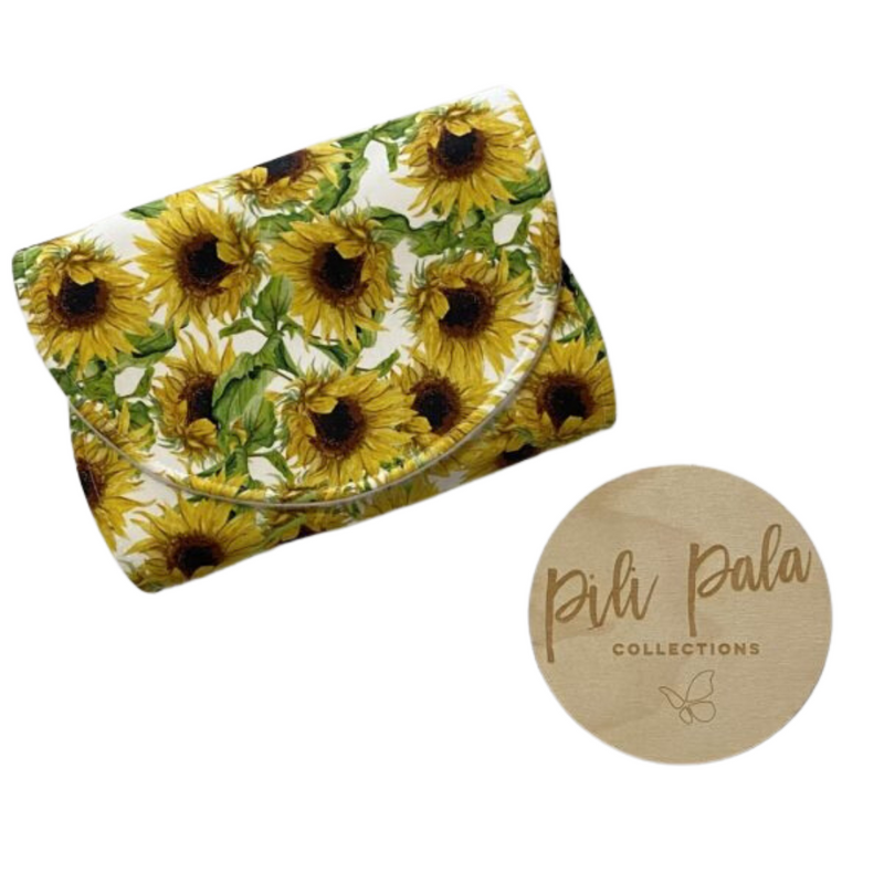 Pili Pala Collections - Contoured Burp Cloth | Sunflowers