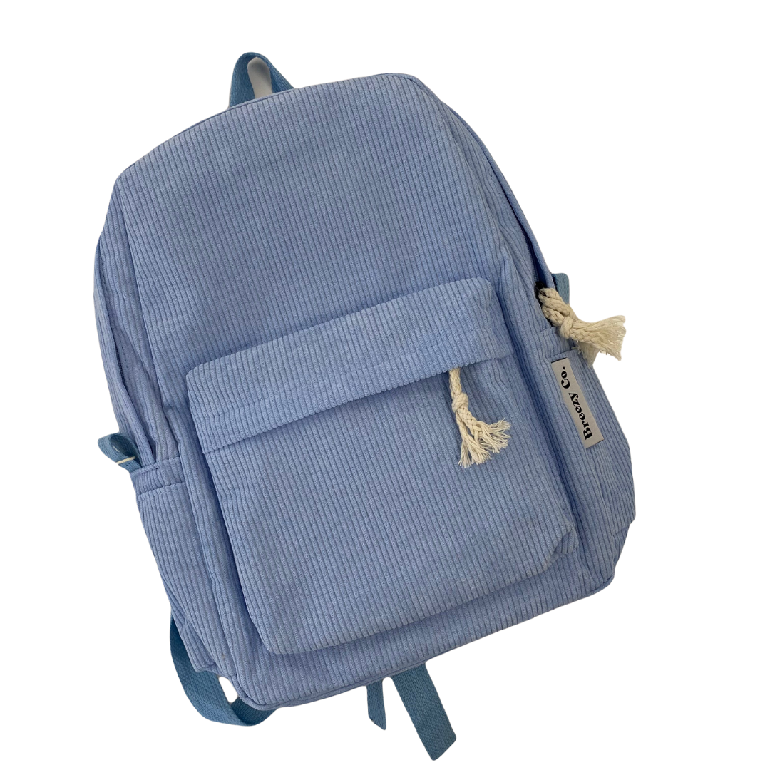Breezy Co. - Personalised Corduroy Backpack | Sky Blue
