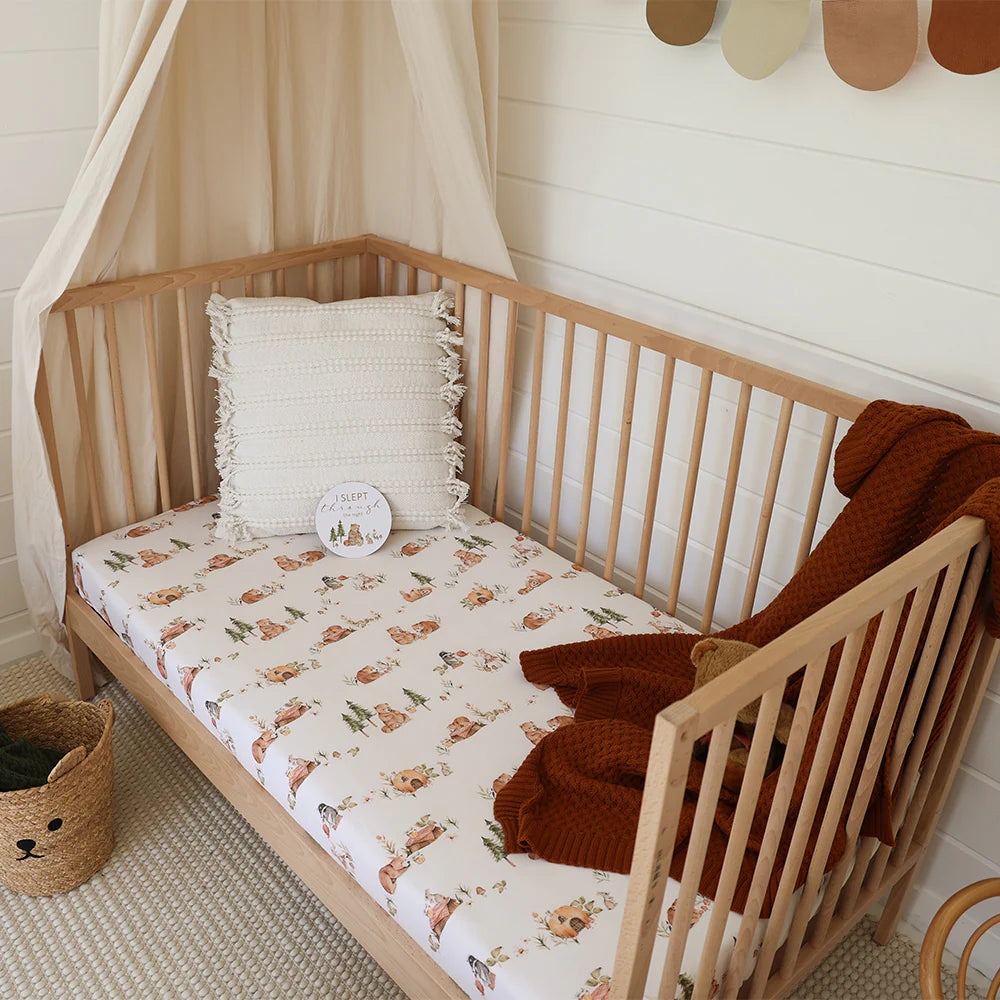 Snuggle Hunny Kids - Organic Fitted Cot Sheet | Bears