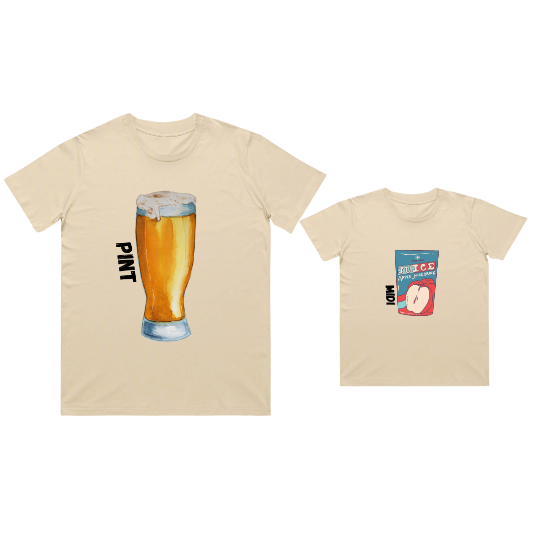 MLW By Design - Matching Pint/Midi Dad & Kid Tees | Various Colours