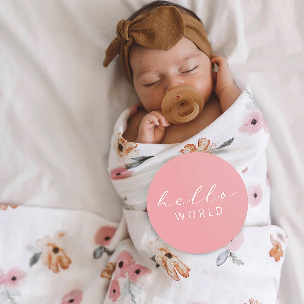 Snuggle Hunny Kids - Reversible Milestone Cards | Poppy & Blush Pink
