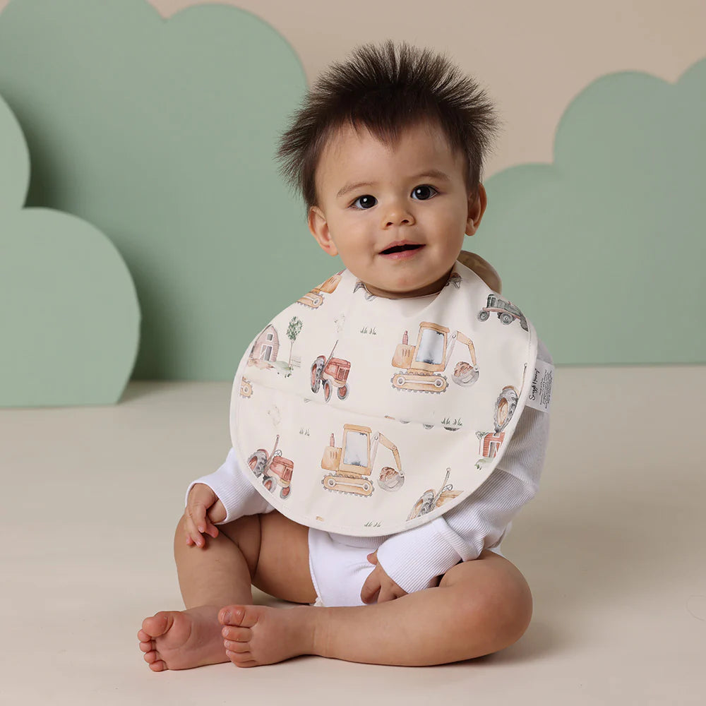 Snuggle Hunny Kids - Waterproof Snuggle Bib | Diggers & Tractors
