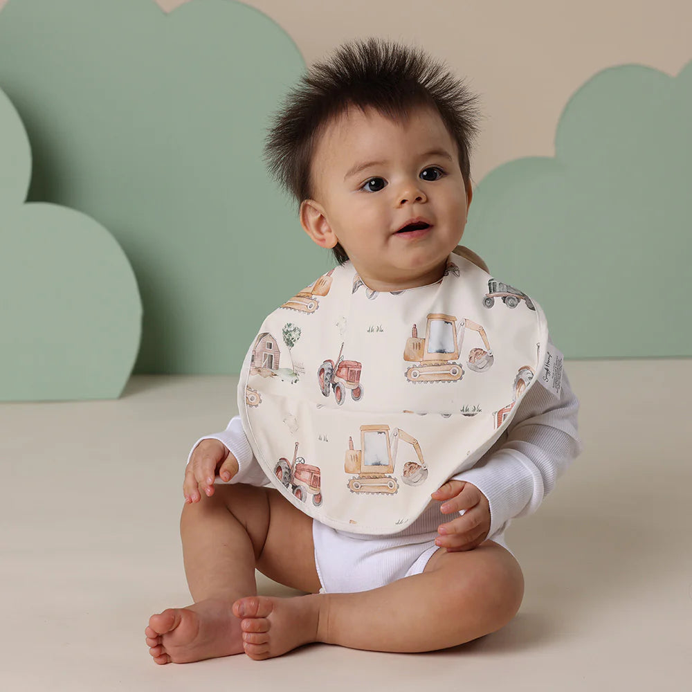 Snuggle Hunny Kids - Waterproof Snuggle Bib | Diggers & Tractors