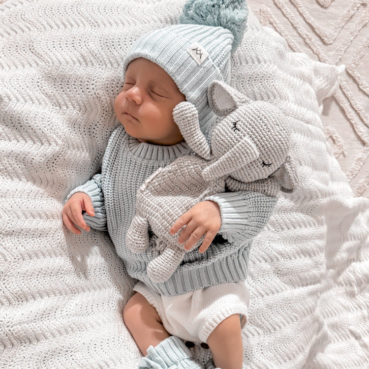 3 Little Crowns - Chunky Knit Jumper | Stormy Blue