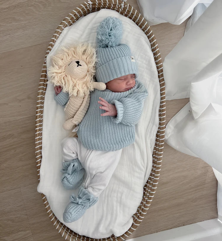 3 Little Crowns - Chunky Knit Jumper | Stormy Blue