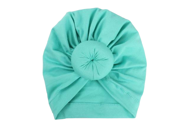 Top Knot Beanie | Turquoise