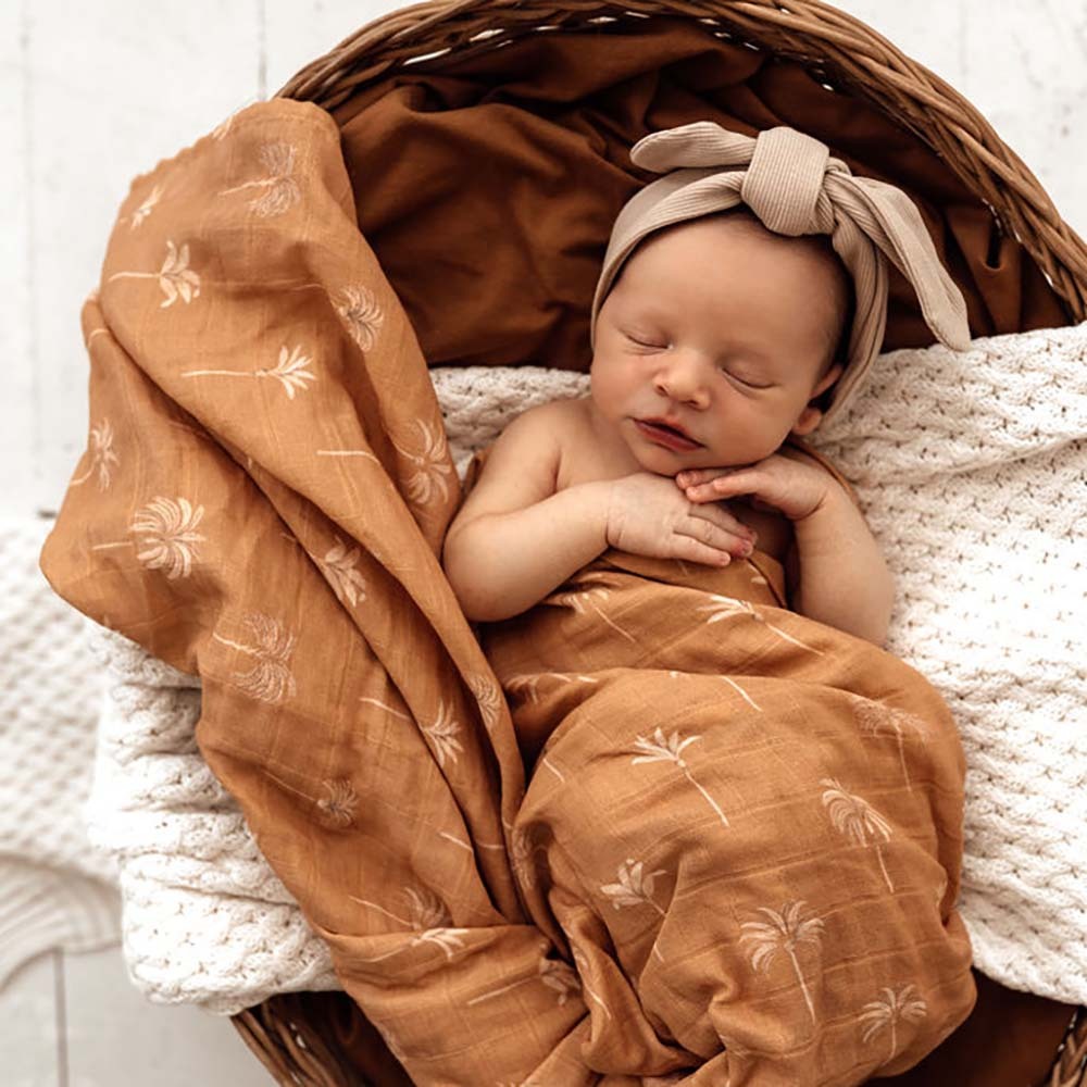 Snuggle Hunny Kids - Bronze Palm Organic Muslin Wrap