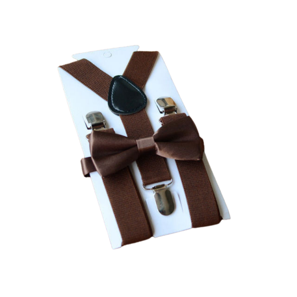 Bow Tie & Suspenders Set | Chocolate Brown