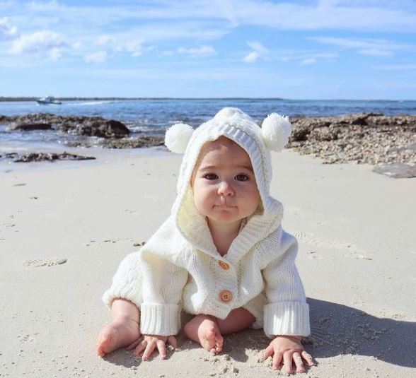 Bear Knit Onesie | Ivory