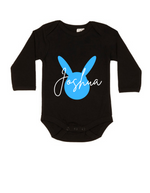 MLW By Design - Easter Personalised Black Bodysuit | Blue