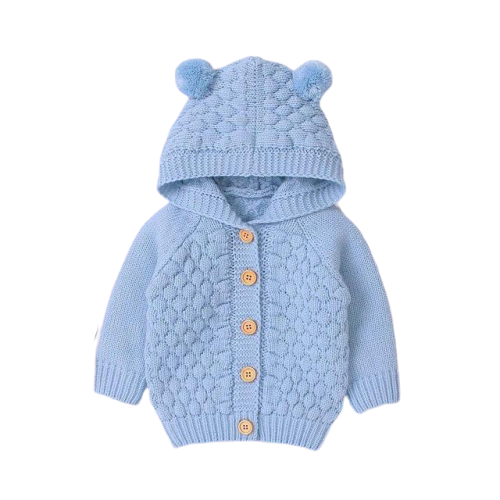 Bear Knit Cardigan | Blue