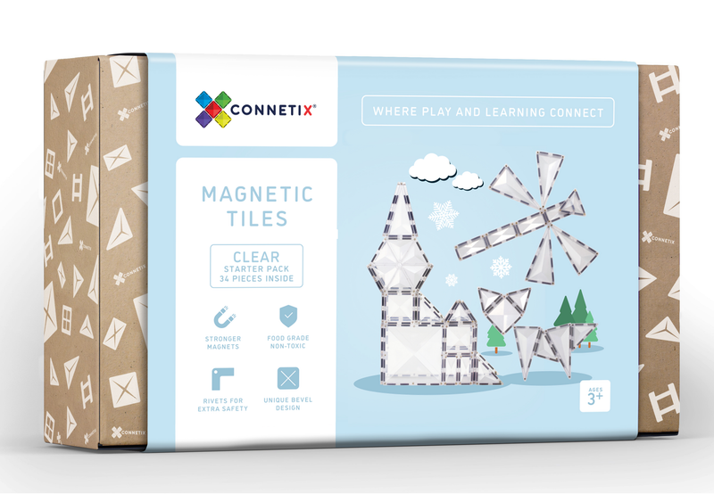 Connetix Tiles - 34 Piece Clear Pack