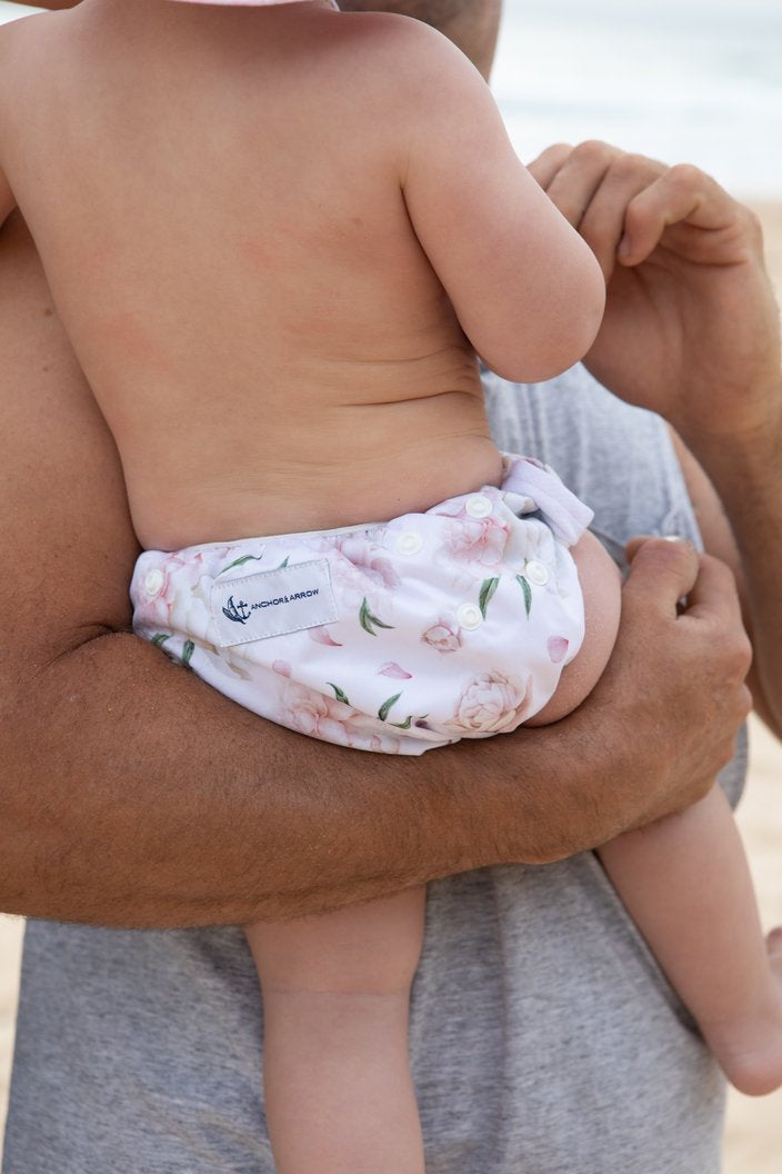 Anchor & Arrow - Reusable Swim Nappy & Wet Bag - Peony