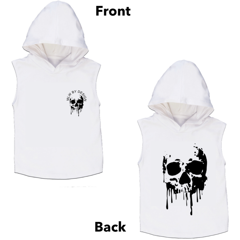 MLW By Design - Melting Skull Sleeveless Hoodie | Black or White