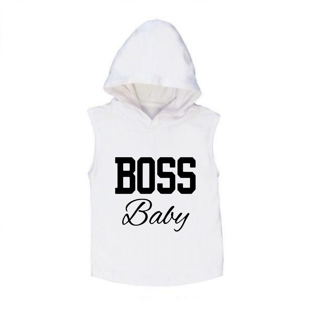 MLW By Design - BOSS Baby Sleeveless Hoodie | Black or White