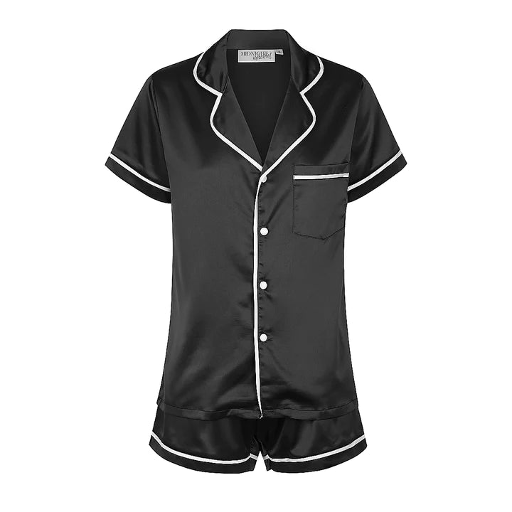 Midnight Mischief Baby Kids Luxe Satin Personalised Short Sleeve P My Little Wardrobe