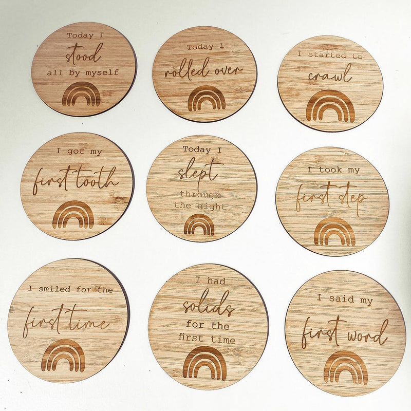 CMC GOLD - Developmental Milestone Cards - Round Rainbow (Set of 9)