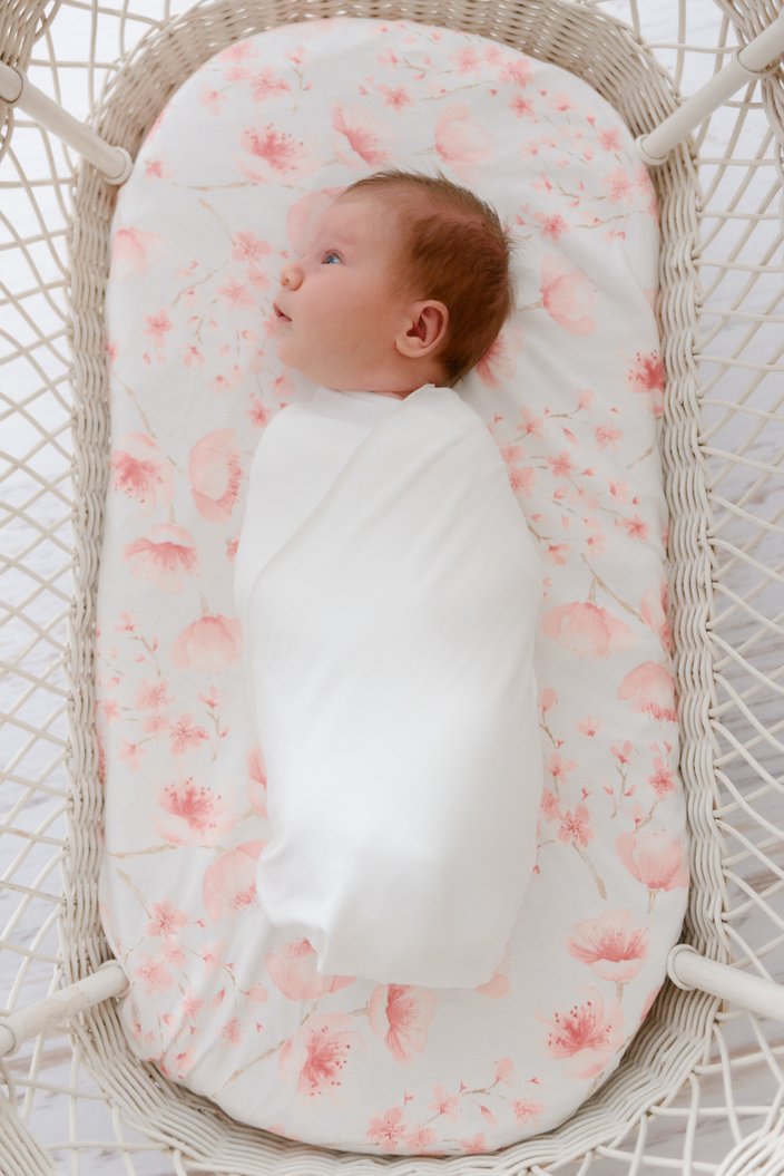 Anchor & Arrow - "Cherry Blossom" Bassinet sheet