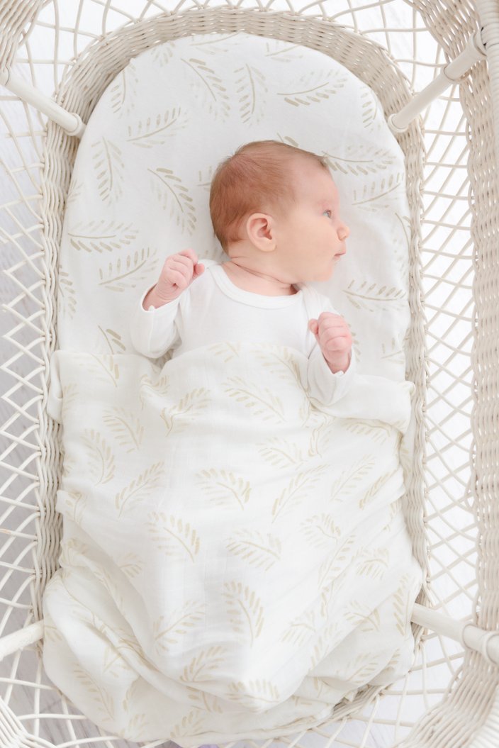 Anchor & Arrow - Organic Baby Swaddle | Gold Fern