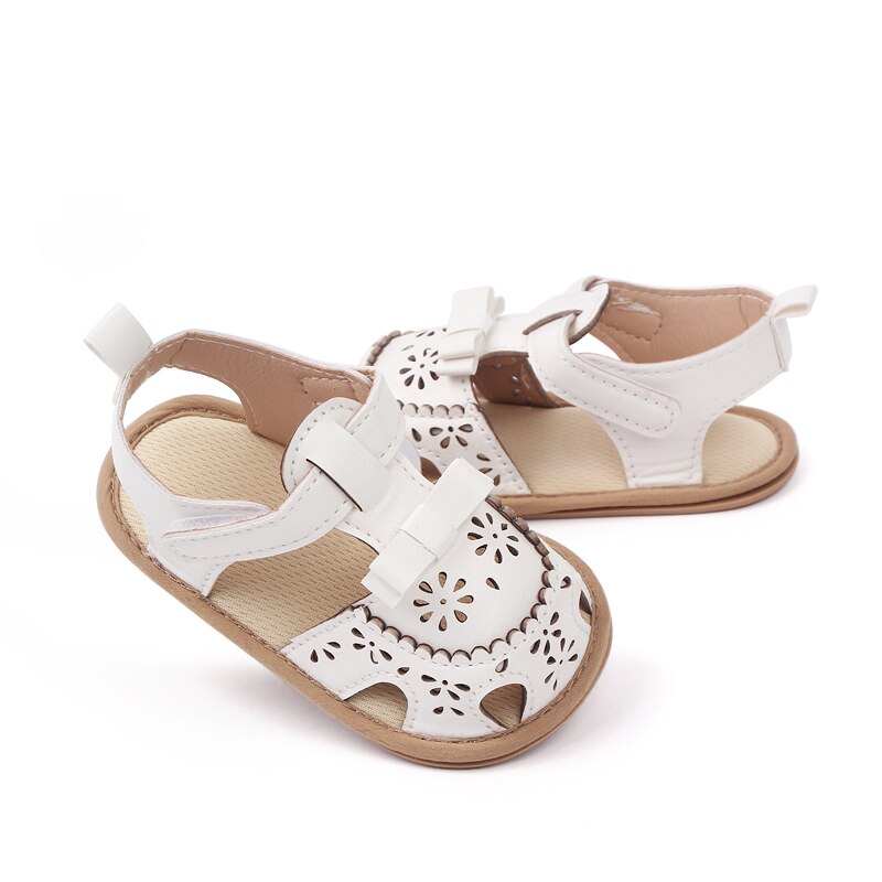 Floral Cut Outs Sandals | White