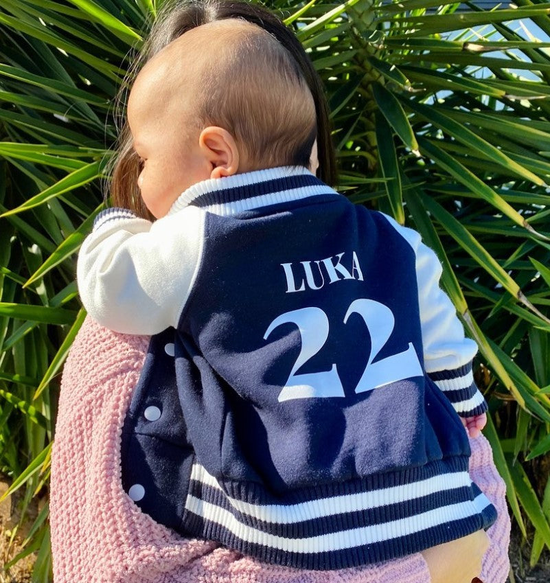 MLW By Design - Personalised Varsity Jacket | Navy & White
