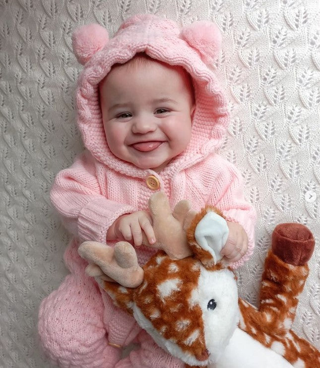 Bear Knit Onesie | Pink