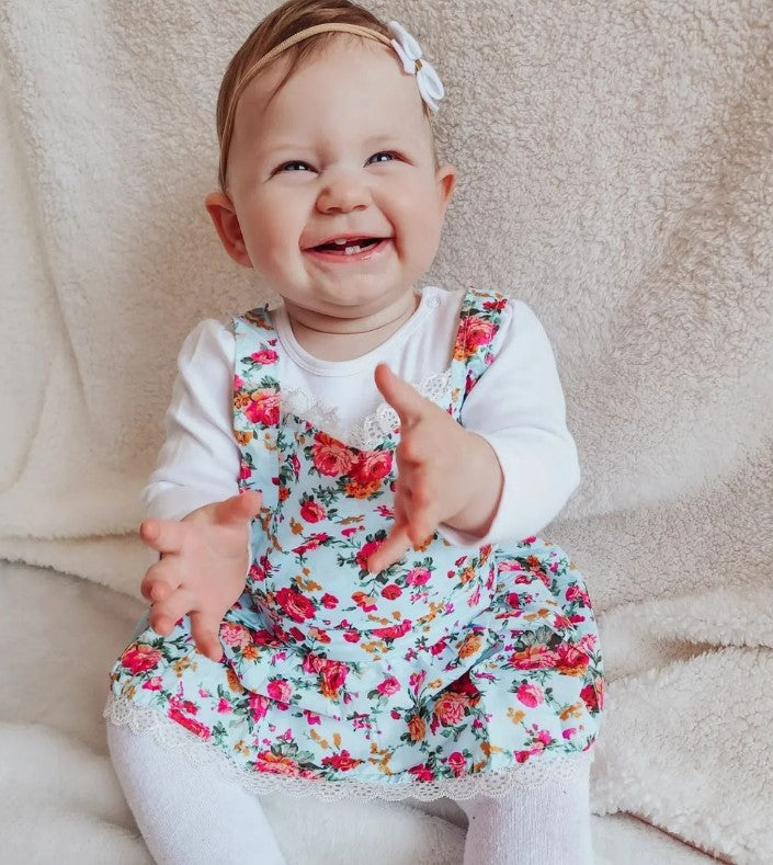 Floral Blue Romper Dress