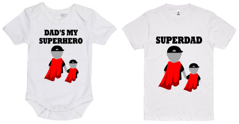 The Dad Squad - Dad’s My Superhero/Superdad Adult T-Shirt & Baby Onesie