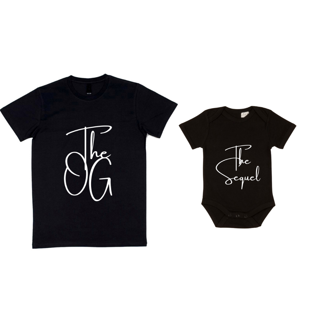 MLW By Design - The OG Dad Tee and Bodysuit Set | Black