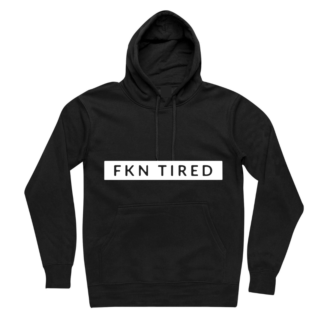 MLW By Design - FKN Tired Adult Fleece Hoodie | Black