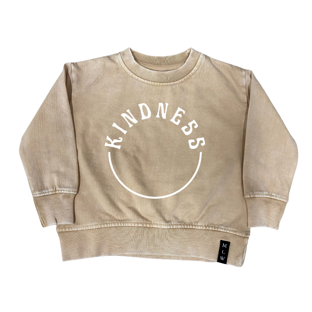 MLW By Design - Kindness Stonewash Crew | Sand or Black