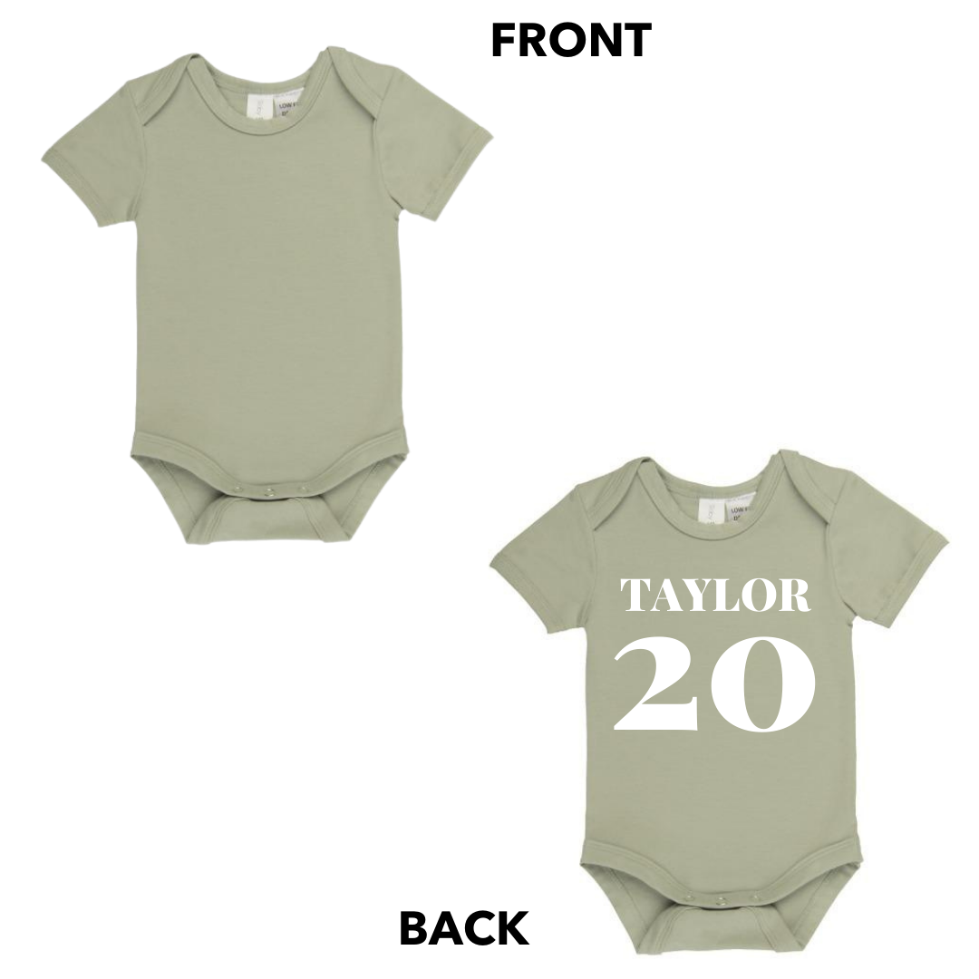 MLW By Design - Personalised Surname Bodysuit | Various Colours