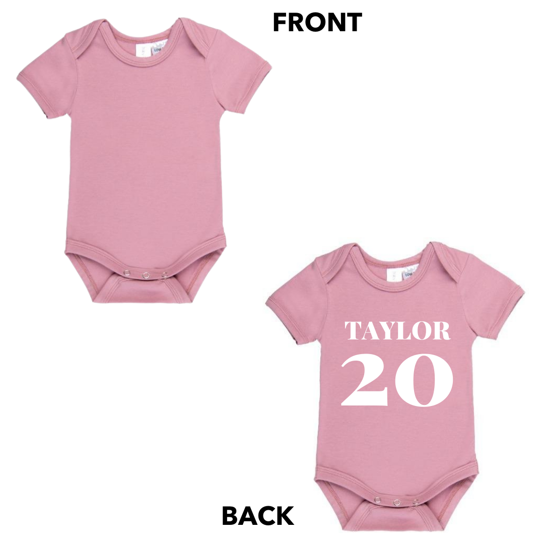 MLW By Design - Personalised Surname Bodysuit | Various Colours