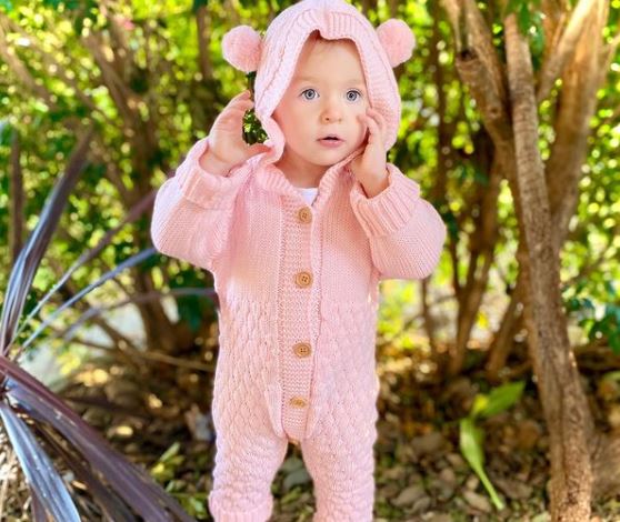 Bear Knit Onesie | Pink
