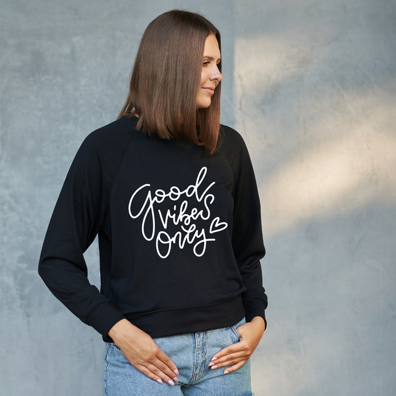 MLW By Design - Good Vibes Only Adult Crew | Black or Pink