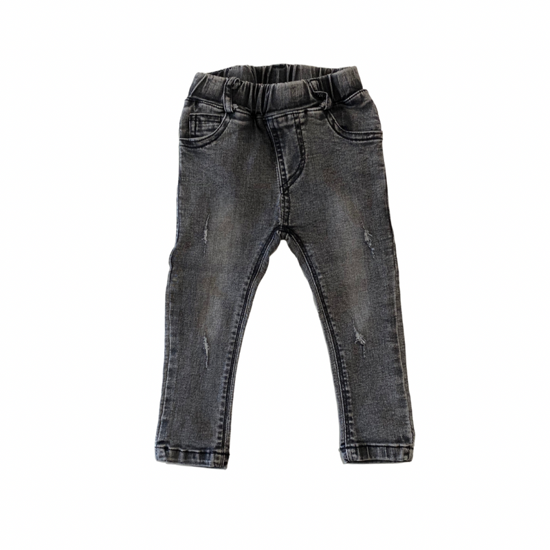 MLW By Design - Distressed Black Wash Jeans