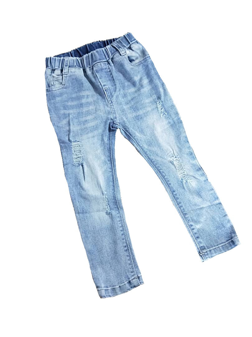 MLW By Design - Distressed Light Wash Denim Jeans